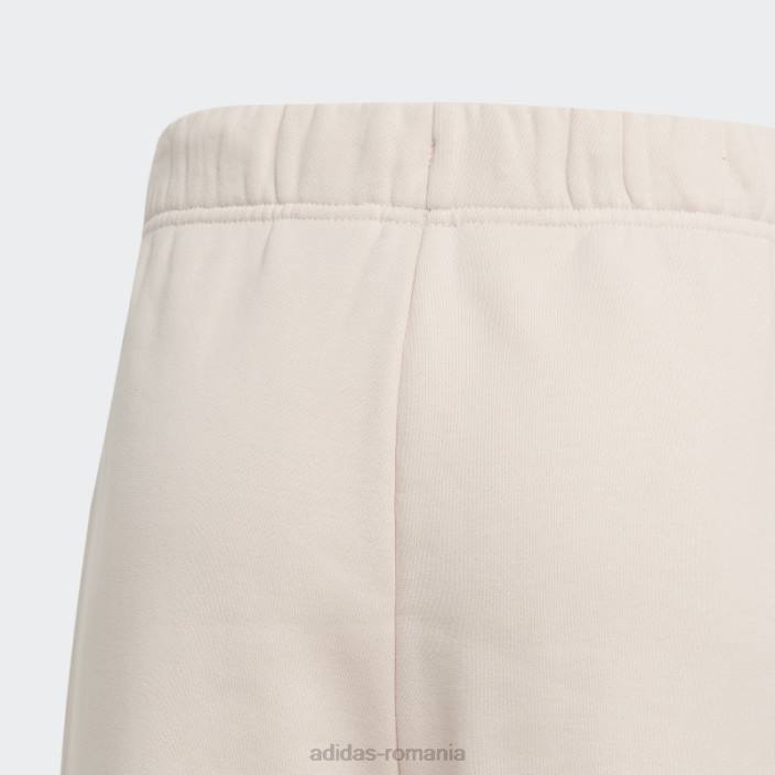 Adidas pantaloni largi din fleece din bumbac quartz lounge adidas copii cuarț/alb/negru 2JBN12093