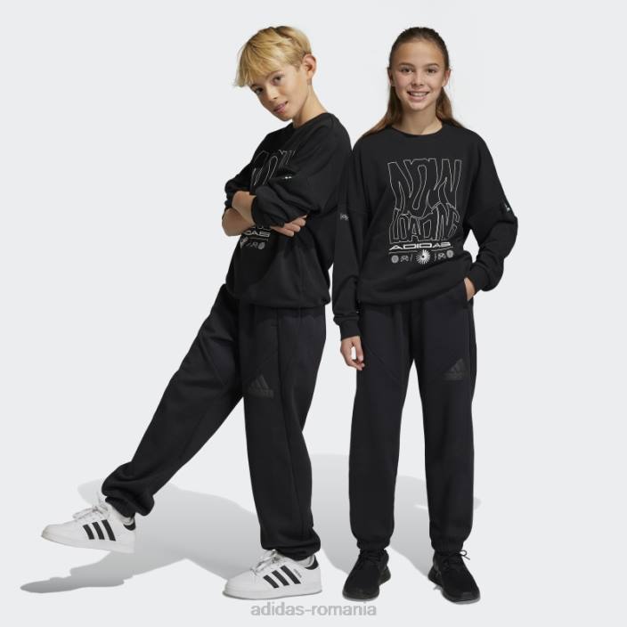 Adidas pantaloni negri cu logo icons future copii negru 2JBN3343
