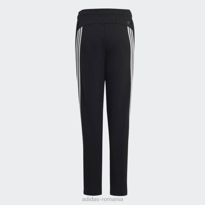Adidas pantaloni până la glezne cu 3 dungi cu iconițe negre ale viitorului copii alb negru 2JBN11687