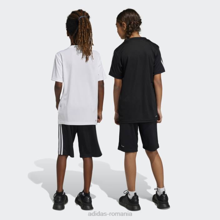 Adidas pantaloni scurți adidas cu 3 dungi aeroready esențiale trenului negru copii alb negru 2JBN11751