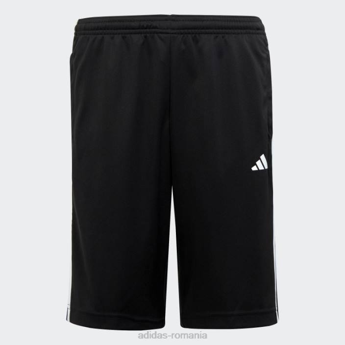 Adidas pantaloni scurți adidas cu 3 dungi aeroready esențiale trenului negru copii alb negru 2JBN11751