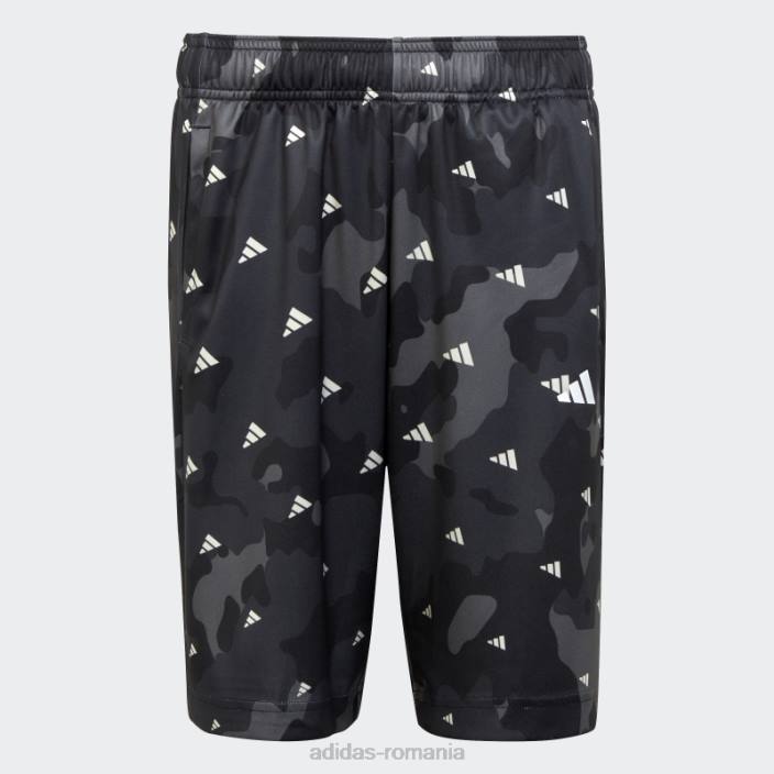 Adidas pantaloni scurți adidas cu ajustări obișnuite cu imprimeu general aeroready de sezon copii gri 2JBN18489