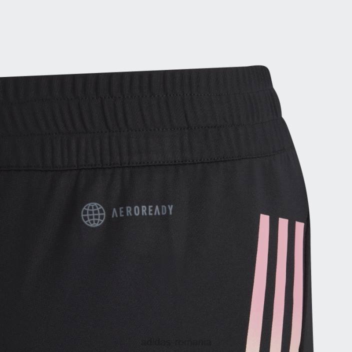 Adidas pantaloni scurți aeroready tricot cu 3 dungi negru copii alb negru 2JBN19195