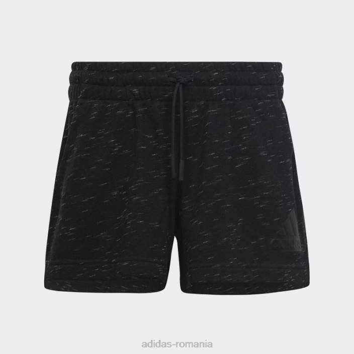 Adidas pantaloni scurți black melange future icons cu logo mare copii negru melange/negru 2JBN19205