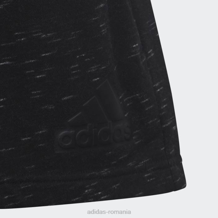 Adidas pantaloni scurți black melange future icons cu logo mare copii negru melange/negru 2JBN19205