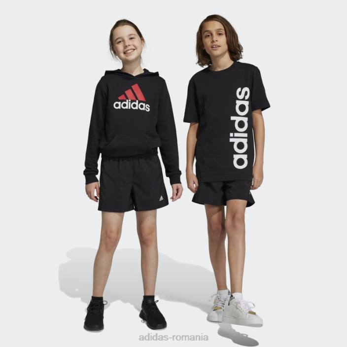Adidas pantaloni scurți chelsea black essentials cu logo mic copii alb negru 2JBN3382