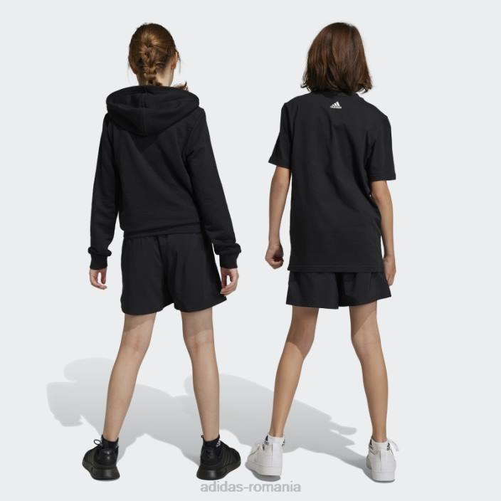 Adidas pantaloni scurți chelsea black essentials cu logo mic copii alb negru 2JBN3382