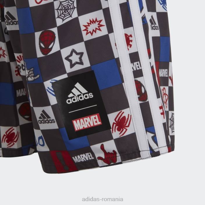 Adidas pantaloni scurți de baie alb x marvel\'s spider-man copii alb/stacojiu/albastru/negru 2JBN18495