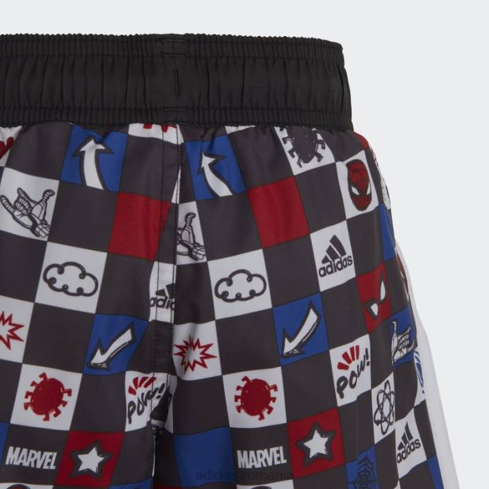Adidas pantaloni scurți de baie alb x marvel\'s spider-man copii alb/stacojiu/albastru/negru 2JBN18495
