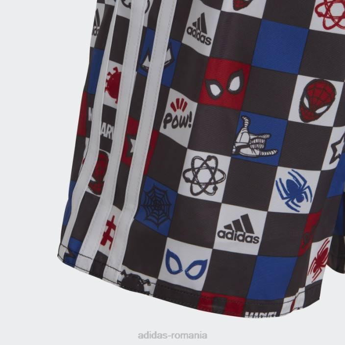 Adidas pantaloni scurți de baie alb x marvel\'s spider-man copii alb/stacojiu/albastru/negru 2JBN18495