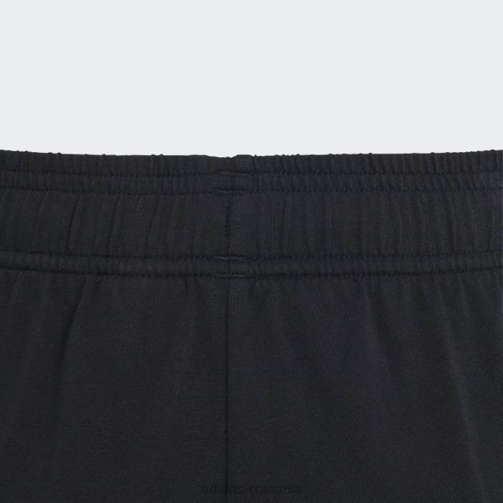 Adidas pantaloni scurți din bumbac black essentials cu logo mare copii alb negru 2JBN18724