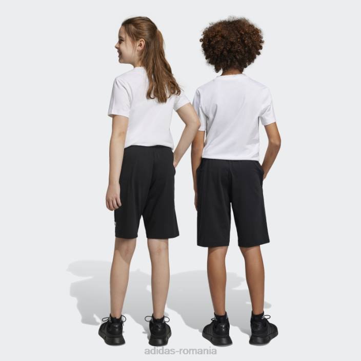 Adidas pantaloni scurți din bumbac cu logo mare essentials negru copii alb negru 2JBN11750