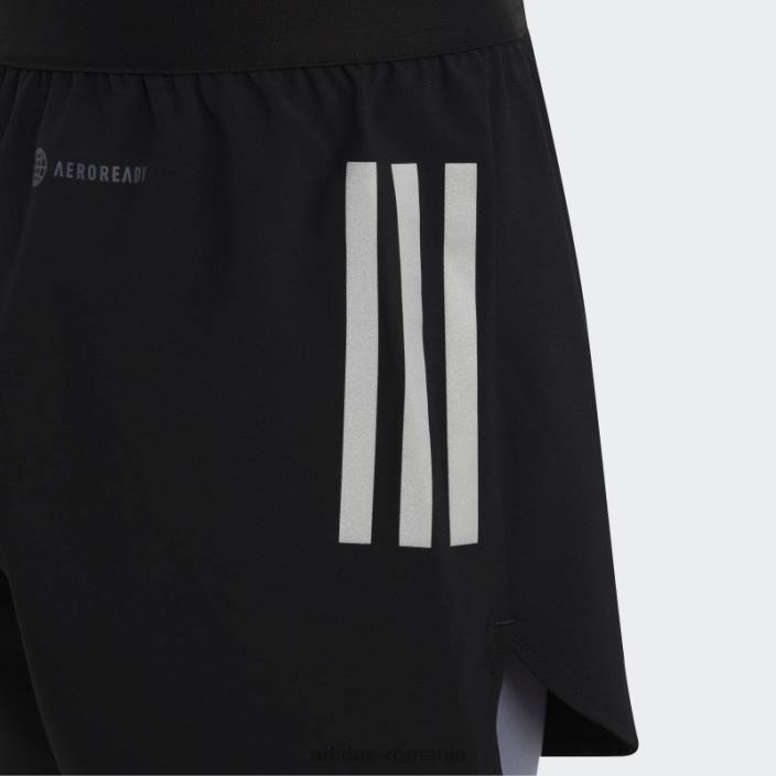 Adidas pantaloni scurți țesuți aeroready doi în unu negru adidas copii negru/argintiu violet/argintiu 2JBN19170