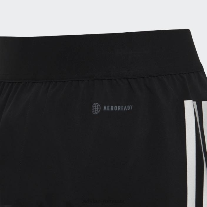 Adidas pantaloni scurți țesuți aeroready doi în unu negru adidas copii negru/argintiu violet/argintiu 2JBN19170