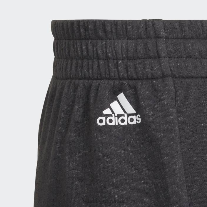 Adidas pantaloni scurți largi din bumbac cu 3 dungi cu iconițe negre ale viitorului adidas copii alb negru 2JBN19245