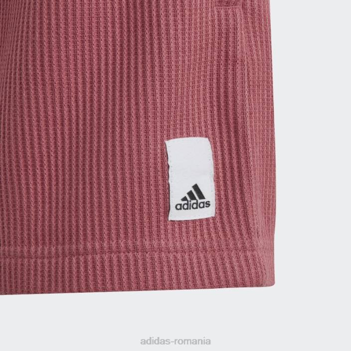 Adidas pantaloni scurți largi tricot waffle lounge roz adidas copii roz/alb/negru 2JBN12069