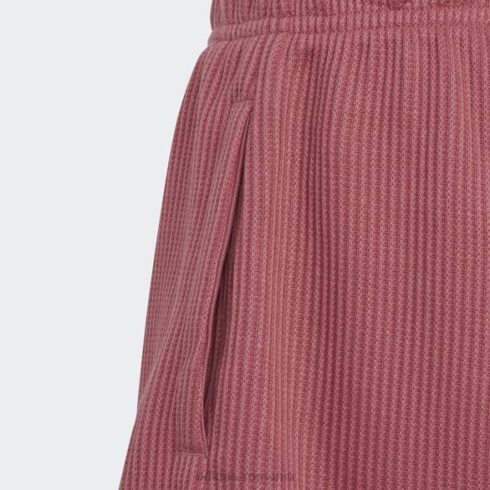 Adidas pantaloni scurți largi tricot waffle lounge roz adidas copii roz/alb/negru 2JBN12069
