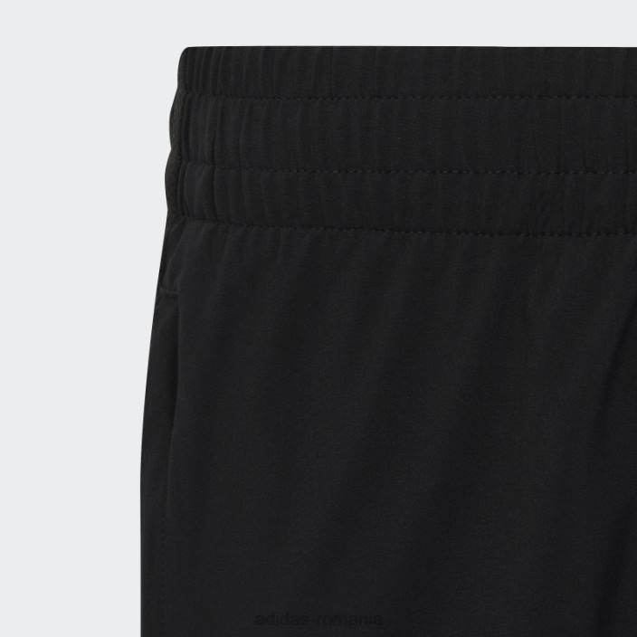 Adidas pantaloni scurți negri aeroready țesuți cu 3 dungi copii negru argintiu 2JBN18544