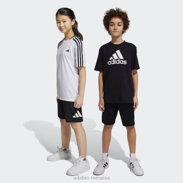 Adidas pantaloni scurți negri cu logo-ul aeroready esențiali pentru trenuri copii alb negru 2JBN11759