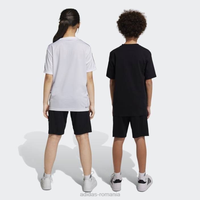 Adidas pantaloni scurți negri cu logo-ul aeroready esențiali pentru trenuri copii alb negru 2JBN11759