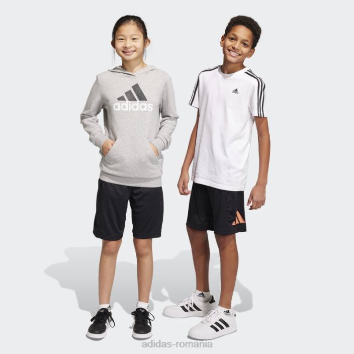Adidas pantaloni scurți negri cu logo-ul aeroready esențiali pentru trenuri copii negru/coral 2JBN11758