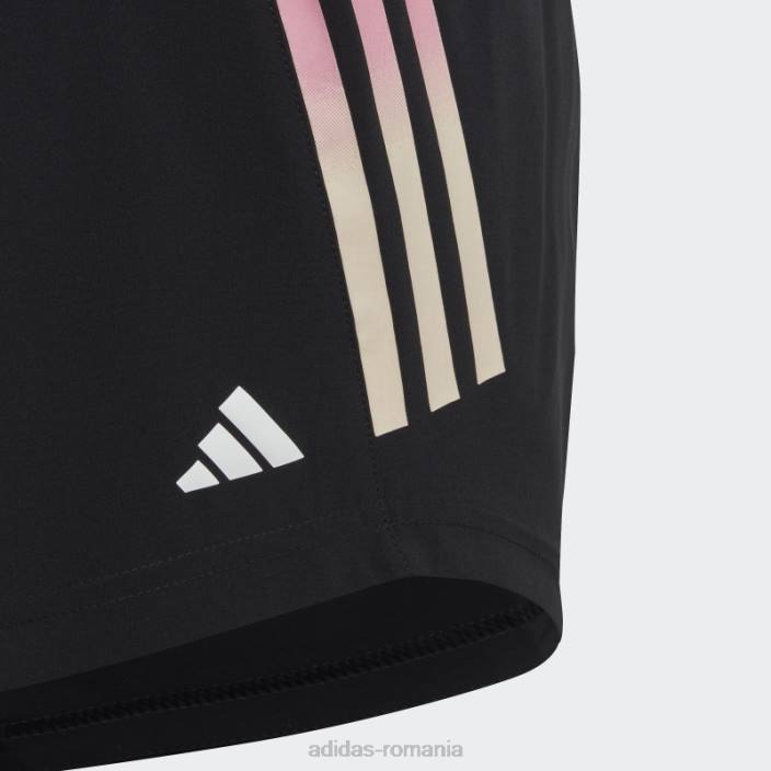 Adidas pantaloni scurți negri de antrenament aeroready cu 3 dungi țesute cu talie înaltă copii alb negru 2JBN12100