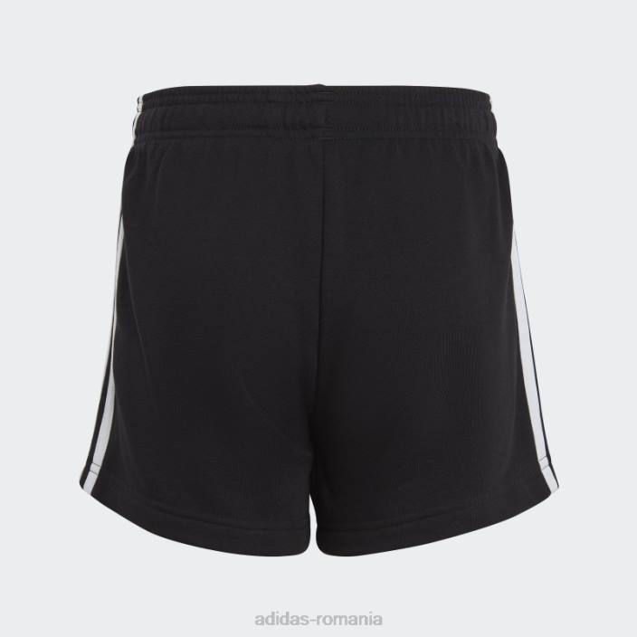 Adidas pantaloni scurți negri essentials cu 3 dungi copii alb negru 2JBN19181