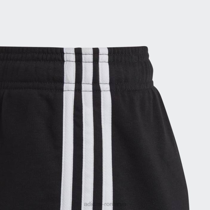 Adidas pantaloni scurți negri essentials cu 3 dungi copii alb negru 2JBN19181