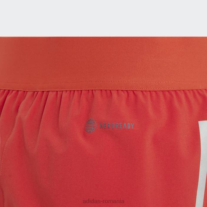 Adidas pantaloni scurți roșii doi-în-unu aeroready țesute copii roșu/coral/argintiu 2JBN19139