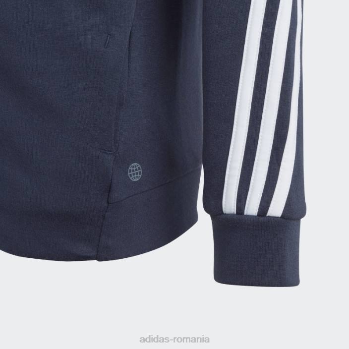 Adidas pictograme viitoare Cerneală pentru căptușeală cu glugă, cu fermoar complet, cu 3 dungi copii cerneală/alb 2JBN18703