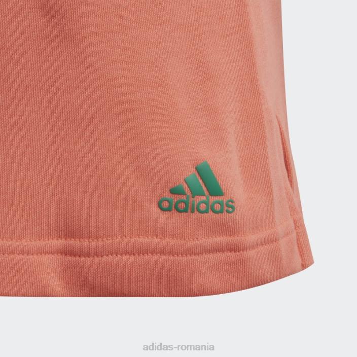 Adidas rochie grafică cu glugă coral summerglam copii coral/verde curte 2JBN12089