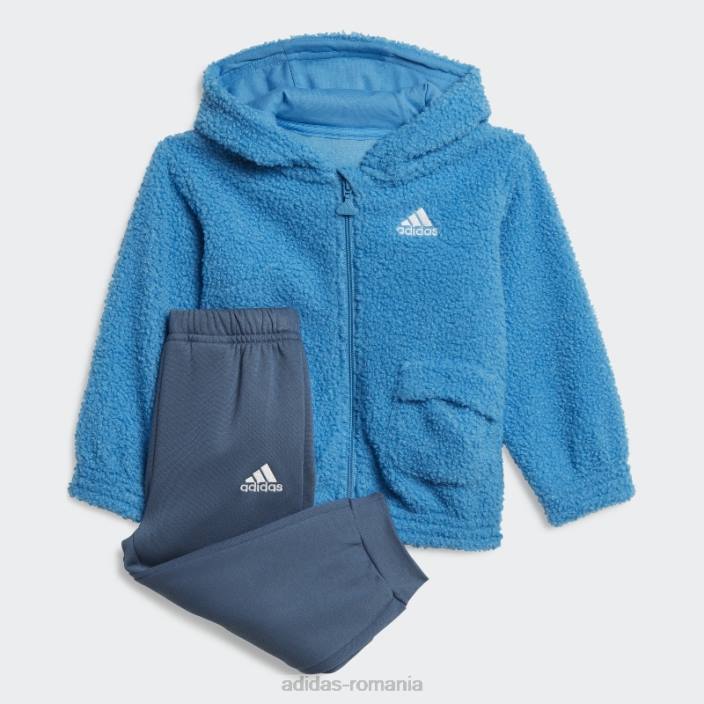 Adidas set de joggeri din fleece teddy cu glugă (gen neutru) albastru adidas copii albastru alb 2JBN11994