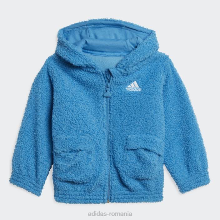 Adidas set de joggeri din fleece teddy cu glugă (gen neutru) albastru adidas copii albastru alb 2JBN11994