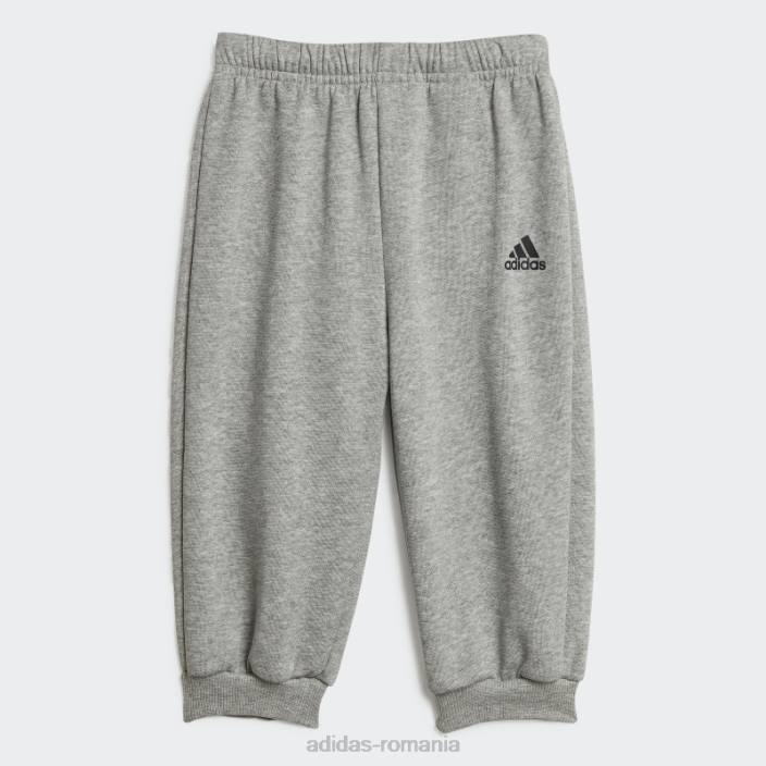 Adidas set de jogging supradimensionat din lână echipa gri mediu (neutru de gen) modă copii gri/galben mediu 2JBN11979
