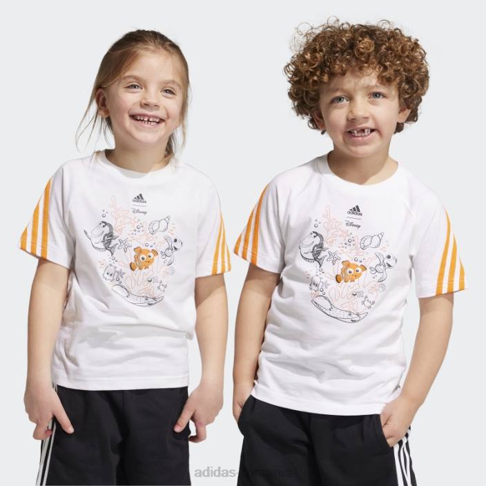 Adidas set de tricou finding Nemo alb copii alb/portocaliu bahia 2JBN11702