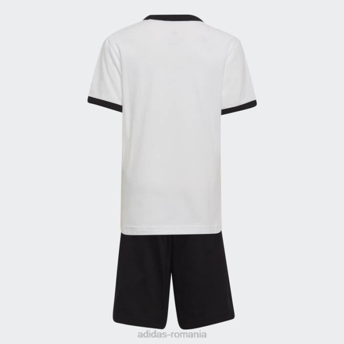 Adidas set de vară logo essentials alb copii alb negru 2JBN19093