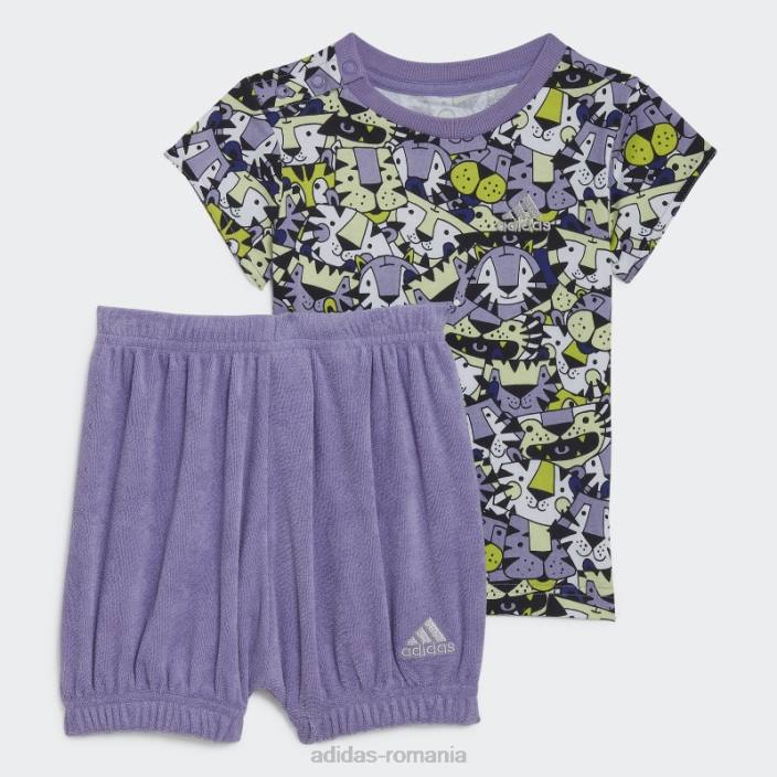 Adidas set de vara grafic fashion x marimekko galben copii galben/lai/liliac/alb 2JBN19239