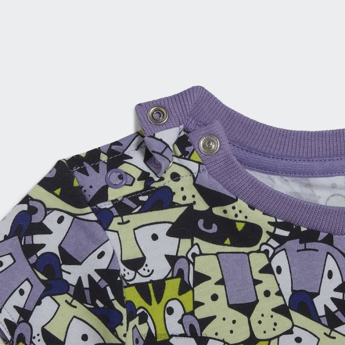 Adidas set de vara grafic fashion x marimekko galben copii galben/lai/liliac/alb 2JBN19239