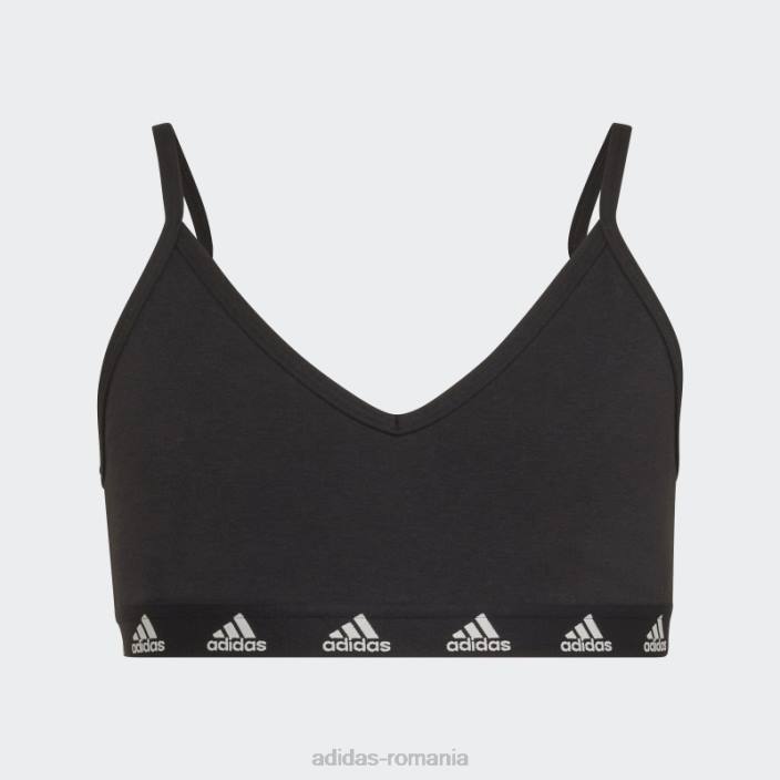 Adidas sutien negru din bumbac pur și simplu de susținere adidas copii alb negru 2JBN19191