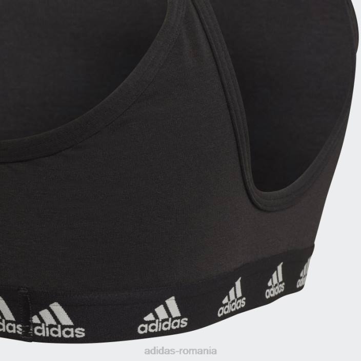 Adidas sutien negru din bumbac pur și simplu de susținere adidas copii alb negru 2JBN19191