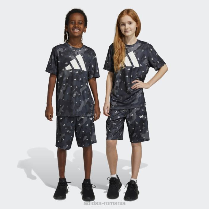 Adidas train essentials sezonier aeroready cu imprimeu general pantaloni scurți gri adidas copii gri 2JBN11766