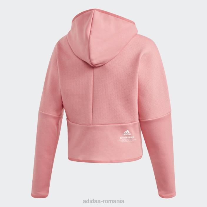 Adidas trandafir neclar z.n.e. hanorac largi cu fermoar complet fierbinte copii trandafir neclar/alb 2JBN19250