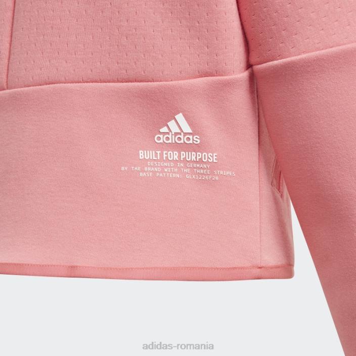 Adidas trandafir neclar z.n.e. hanorac largi cu fermoar complet fierbinte copii trandafir neclar/alb 2JBN19250