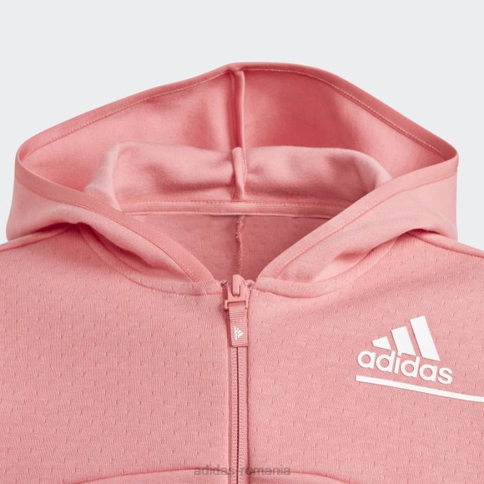 Adidas trandafir neclar z.n.e. hanorac largi cu fermoar complet fierbinte copii trandafir neclar/alb 2JBN19250