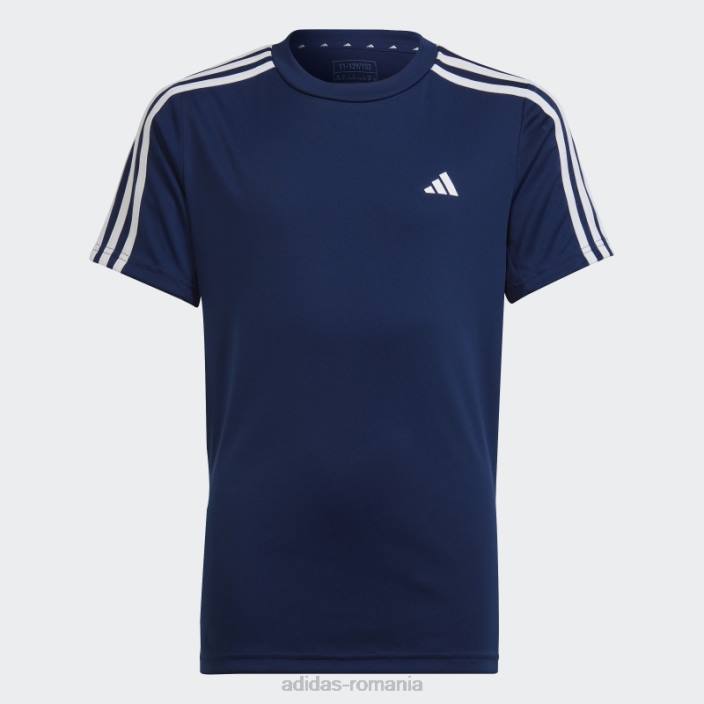 Adidas tren essentials aeroready 3-stripes tricou cu ajustare normală albastru închis copii albastru închis/alb 2JBN11798