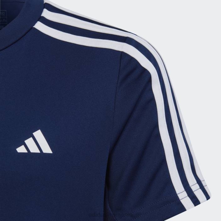 Adidas tren essentials aeroready 3-stripes tricou cu ajustare normală albastru închis copii albastru închis/alb 2JBN11798