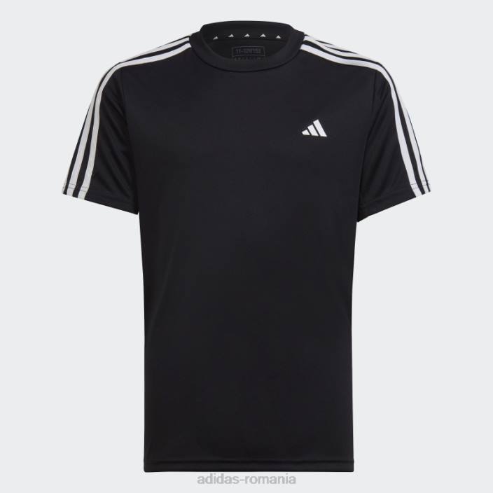 Adidas tren essentials aeroready 3-stripes tricou regulat negru copii alb negru 2JBN11624