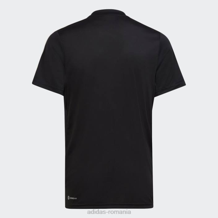 Adidas tren essentials aeroready 3-stripes tricou regulat negru copii alb negru 2JBN11624