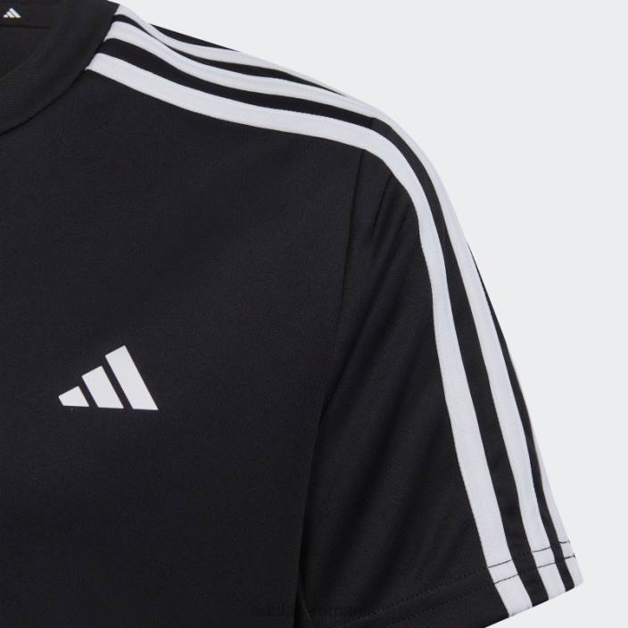 Adidas tren essentials aeroready 3-stripes tricou regulat negru copii alb negru 2JBN11624