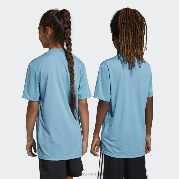 Adidas tren essentials aeroready logo tricou cu fiti regulate albastru copii albastru alb 2JBN11809